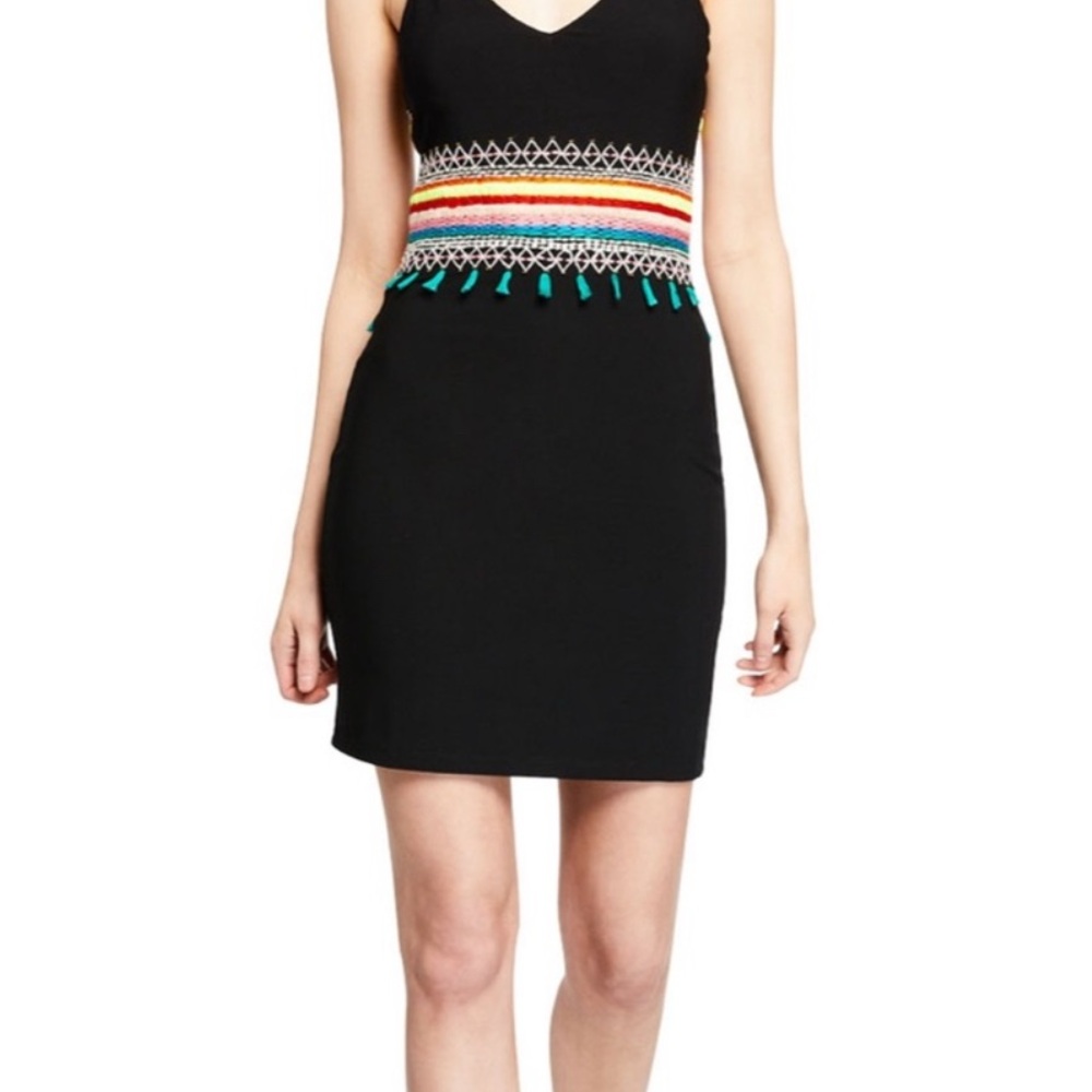 Alice + Olivia Festive Mini Dress Open Back Sleeveless